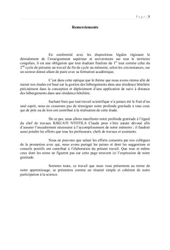 Suivi des hebergements dans un residence hoteliere