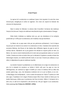 Matériaux locaux - caractérisations physico-chimique et thermique