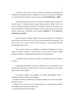 Matériaux locaux - caractérisations physico-chimique et thermique