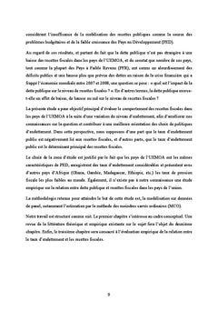 Impact de la dette publique sur le niveau des recettes fiscales_UEMOA