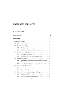 Fluctuations de la température et des vents au lac Tanganyika