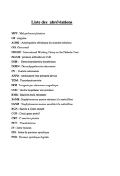 Pied diabétique en milieu orthopédique