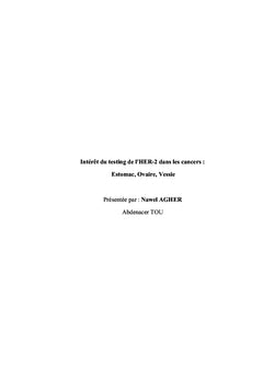 Interet du testing de l'HER-2 dans les cancers