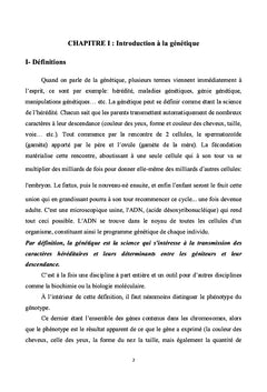 Génétique I