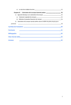 L'évaluation de la Centrale Laitière