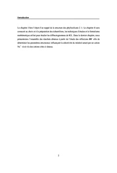 Evolutions structurales et selectivite d'une smectite dioctaedrique