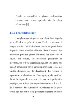 Proprietes optiques et electro-optiques des cholesteriques