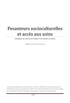 Influence des representations sociales sur l'acces aux soins