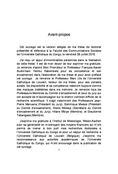 Image de soi et discours électoraux de 2011 en RDC