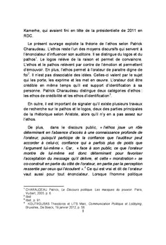 Image de soi et discours électoraux de 2011 en RDC