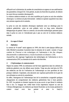 Perception des medecins generalistes sur l'utilisation de la e-sante