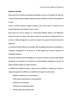 Les tumeurs osseuses malignes de l'adolescent