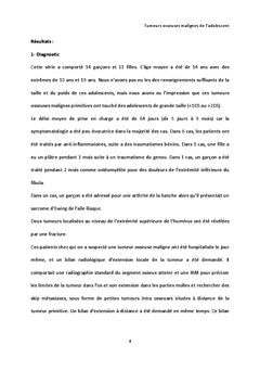Les tumeurs osseuses malignes de l'adolescent