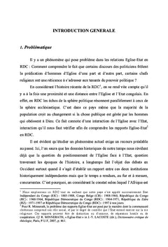 Les Rapports Eglise-Etat en RDC à la Lumière d'Ambroise de Milan