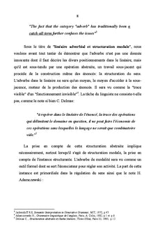 Lineaire adverbial et structuration modale en anglais contemporain