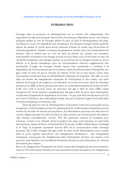 Contribution de l'energie solaire au developpement durableau BF