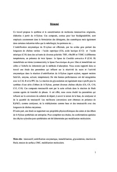 Synthèse et évaluation physico- chimique des amphiphiles du D-xylose