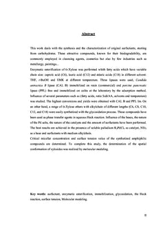 Synthèse et évaluation physico- chimique des amphiphiles du D-xylose