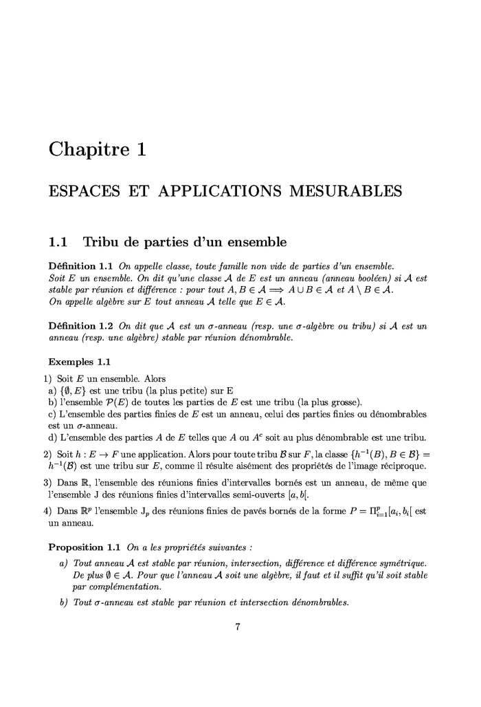 Mesure et intégration