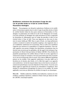 Modelisation markovienne des dynamiques d'usages des sols