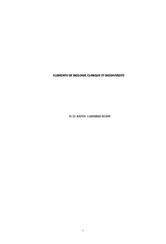 Eléments de biologie clinique et biodiversité