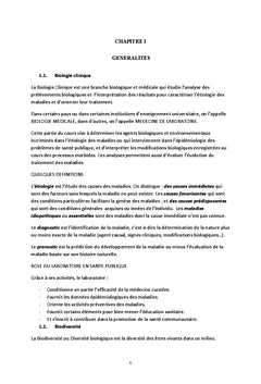 Eléments de biologie clinique et biodiversité