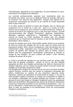 L'acces a l'emploi des refugies au Tchad mythe ou realite