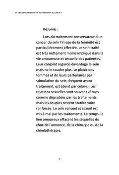 Le sein sensuel résiste-t-il au traitement du cancer mammaire?