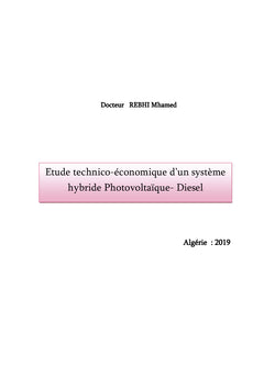 Etude technico- économique d'un système hybride photovoltaïque-diesel.
