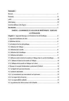 Le biodroit et les lois de bioéthique