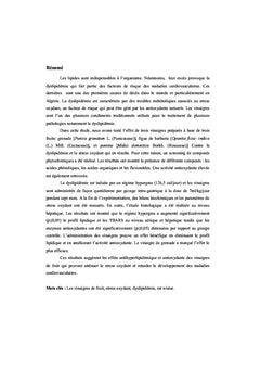 Effet antioxydant des vinaigres de fruits sur la dyslipidemie