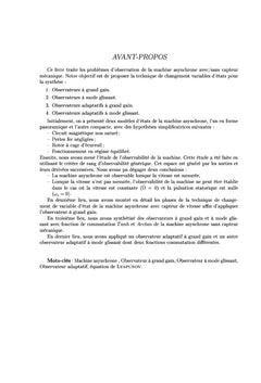 Contributoin À L'observation De La Machine Asynchrone