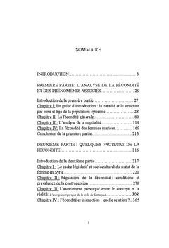 L'évolution de la fécondité en Syrie depuis l'indépendance : 1946-2005