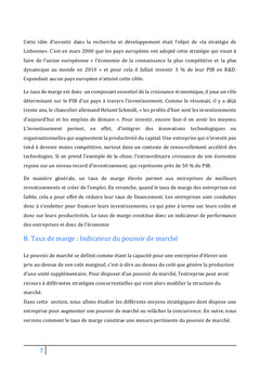 Estimation du taux de marge dans la zone euro et aux États-Unis
