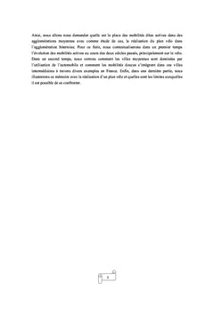 La place des mobilites douces dans les villes moyennes