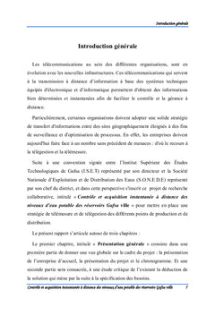 Contrôle et acquisation des niveaux d'eau des reservoirs Gafsa ville