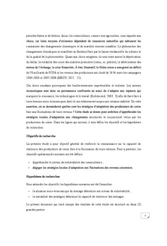 Resilience et strategies locales d'adaptation des cotonculteurs
