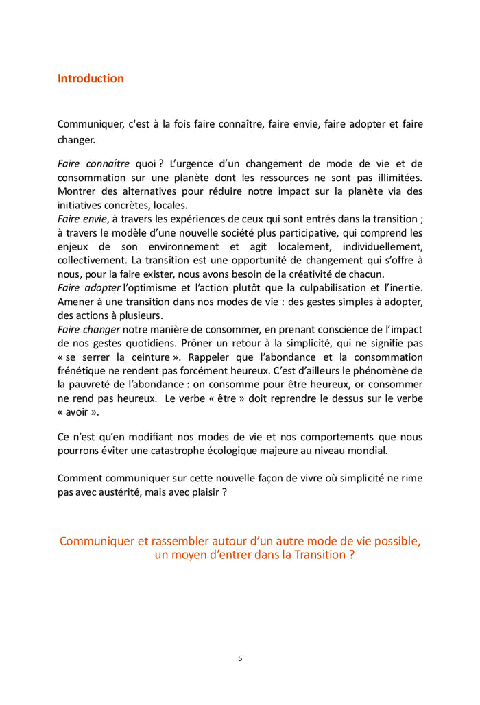 Communiquer la sobriété heureuse