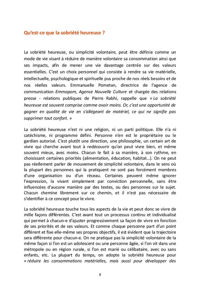 Communiquer la sobriété heureuse