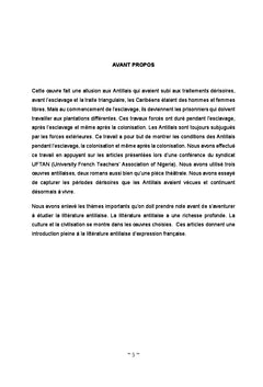 Première vue de la littérature antillaise d'expression française