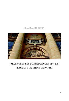 Mai 1968 et ses conséquences sur la Faculté de Droit de Paris
