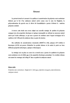 Synthèse de materiau organique semi-conducteur