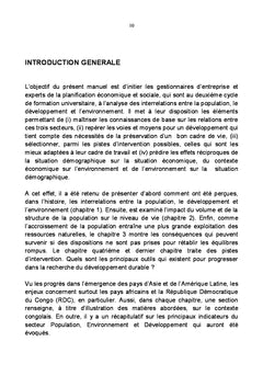 Introduction à la population, l'environnement et le développement