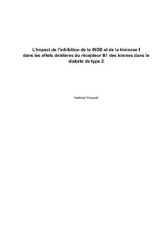 Interaction de la iNOS,la kininaseI et le RB1 des kinines dans le DT2