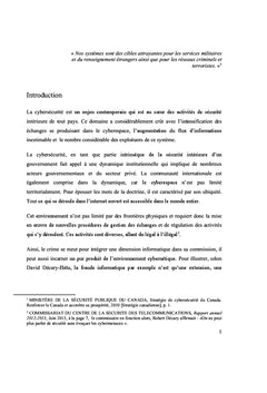 Reflexions sur l'encadrement legal de la cybersecurite canadienne