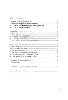 Theorie des probabilités