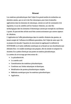 Etude dynamique des poutrès piezoelectriques
