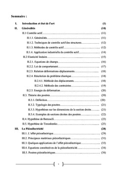 Etude dynamique des poutrès piezoelectriques