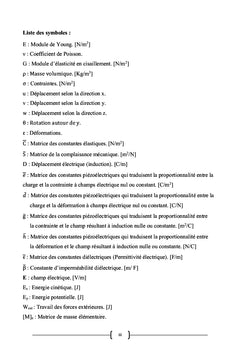 Etude dynamique des poutrès piezoelectriques