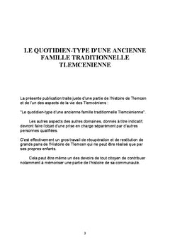 Le quotidien-type d'une ancienne famille traditionnelle TLeMCeNIeNNe